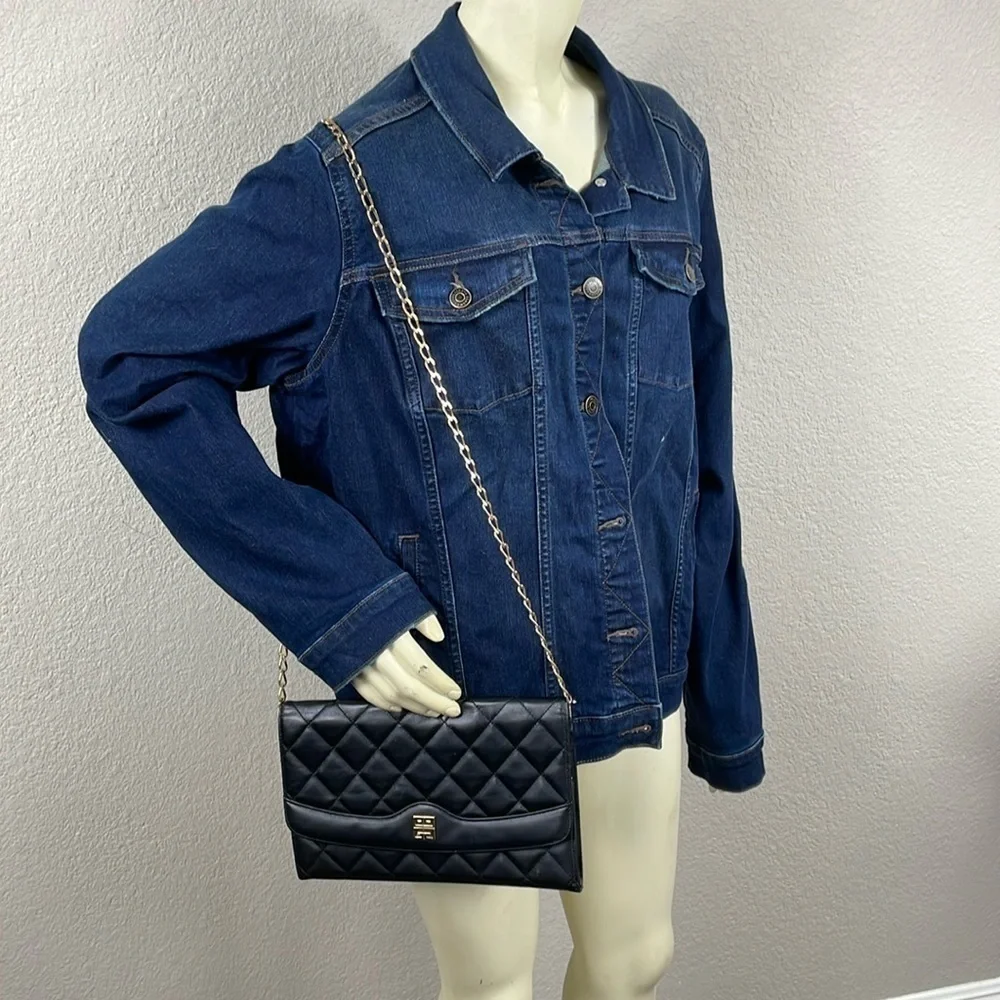 Givenchy Black Quilted Leather Flat Clutch Flap Bag on Chain Small Night Out